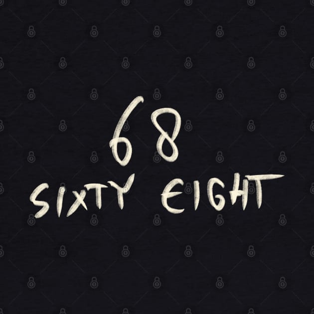 Hand Drawn Letter Number 68 Sixty Eight by Saestu Mbathi